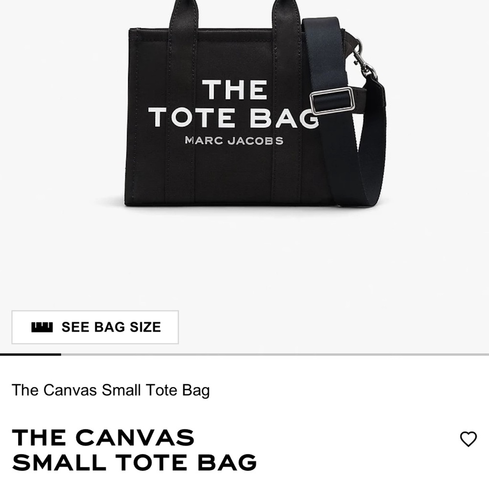 Marc Jacobs Black Canvas Tote with Bold Branding